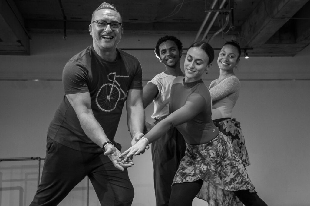 Gabriel Chajnik, Dennzyl Green, Lindsay Jorgensen and  Olivia Miranda of the Axelrod Contemporary Ballet Company at their Bell Works location in Holmdel NJ https://www.axcbt.org/
